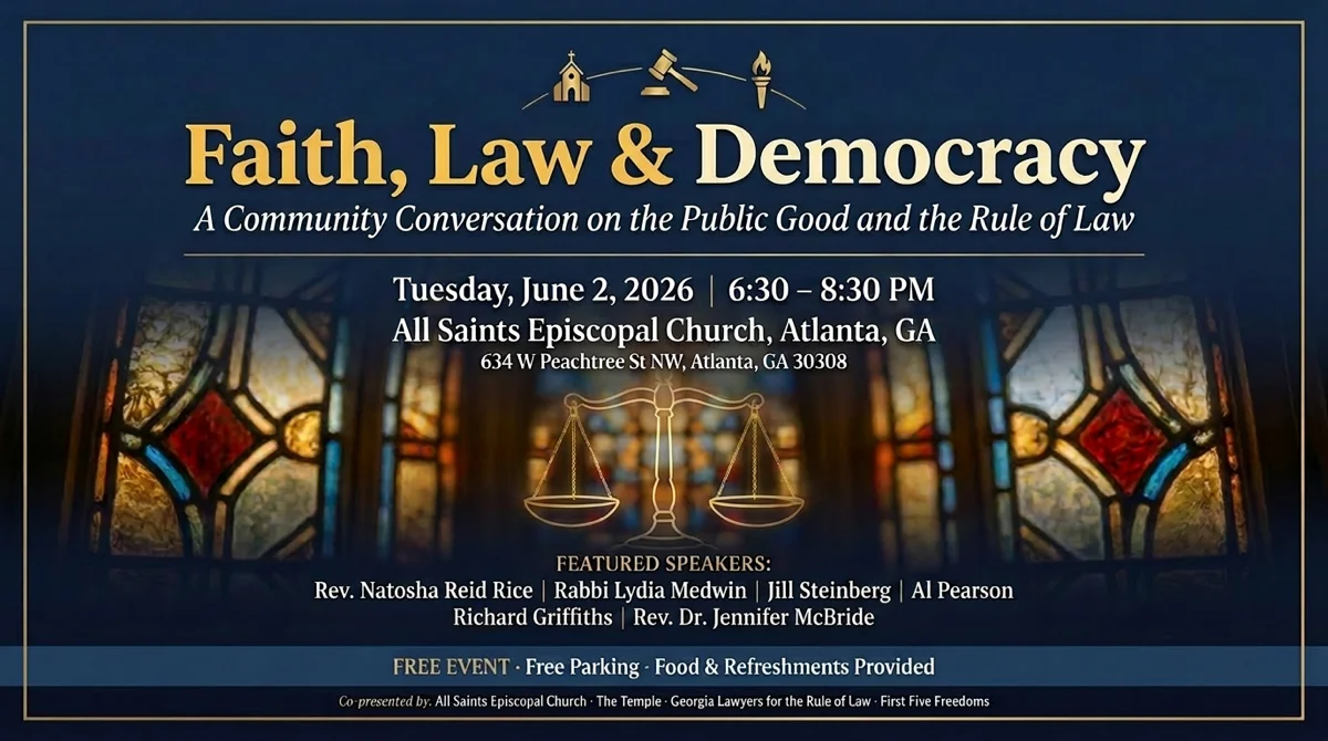 Faith, Law and Democracy graphic